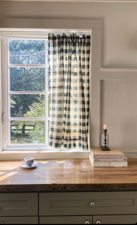 Kitchen Curtain, Valance Window Treatments, Up House, Curtain Valance, Boho Home, Plaid Design, Little Houses, Home Fashion, Little House