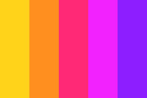 Synthwave Sunset Color Palette Bratz Color Palette, Color Palette Bright Colors, Synthwave Color Palette, 90s Colour Palette, Vaporwave Palette, 90s Palette, Vaporwave Color Palette, Y2k Color Palette, Vapor Wave Aesthetic