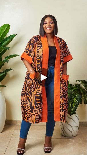 Kimono Ankara Styles For Ladies, African Luxury Fashion, Kimono Fashion Ankara, Iro And Buba Styles Ankara, Ankara Kimono Outfit, Kimono For Ladies, Kimono Ankara Styles, Trouser And Top For Ladies, Modern African Fashion