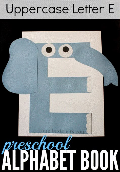 This uppercase letter E elephant craft is not only adorable and super easy to make, but is the perfect way to start practicing scissor skills with your child as it is a lot of straight lines! Languages Alphabet, Letter E Elephant, Preschool Alphabet Book, Letter E Activities, Letter E Craft, Elephant Craft, Zoo Phonics, Preschool Letter Crafts, Alphabet Crafts Preschool