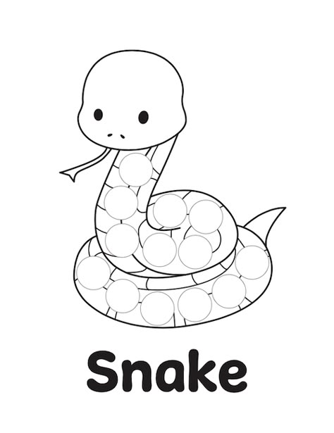 Snake Dot Marker Coloring Page Snake Preschool, Snake Worksheet, Snake Crafts For Kids, Hibernating Animals Preschool, Wild Animals Preschool, Haiwan Liar, Snake Template, Preschool Corner, Snake Outline