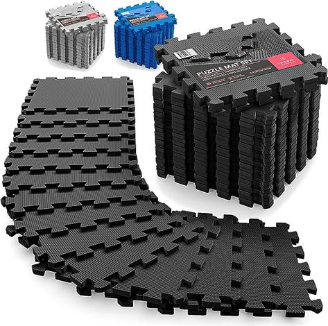 Gym Flooring Set - Interlocking EVA Soft Foam Floor Mat, 18 Pieces Puzzle Rubber Tiles Protective Ground Surface Protection, Play Workout Exercise Mats Underlay Matting Sports Pool Home Fitness Garage Sports Pool, Gym Floor Mat, Sport Mat, Home Gym Flooring, Sport Pool, Foam Mat Flooring, Garage Floor Tiles, Interlocking Flooring, Rubber Tiles