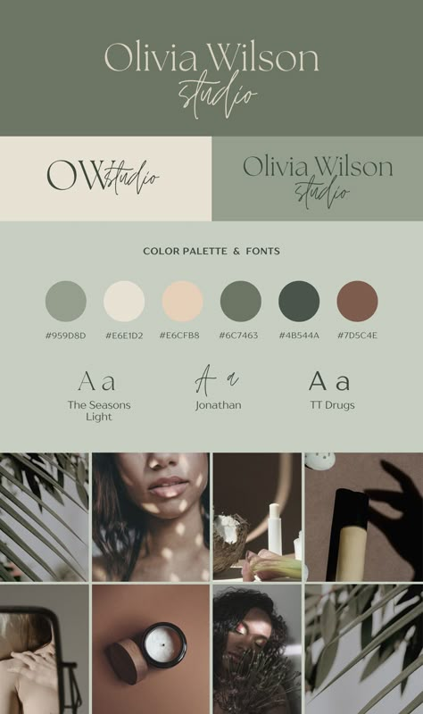 Fit Branding, Branding Mood Board Inspiration, Canva Graphic Design, Canva Design Ideas, Canva Branding, Business Kit, Brand Board Template, Green Branding, Brand Kits