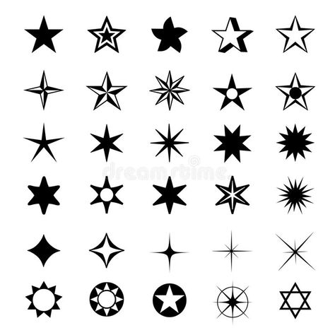 Star Shapes Symbol Icon Vector Illustration royalty free illustration Hex Symbols, Small Star Tattoos, Free Tattoo Designs, Star Tattoo Designs, Shape Tattoo, Star Illustration, Free Tattoo, Small Tattoo Designs, Symbol Design