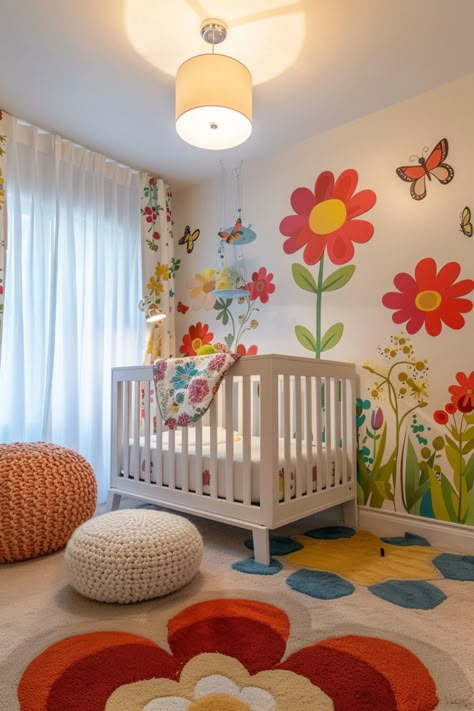 Nature-inspired nursery ideas provide a calming and enriching atmosphere for your child. Click to discover more ideas. Cute Nursery Ideas Colorful, Colourful Baby Room, High School Themes, Nursery Ideas Colorful, Simple Nursery Ideas, Colorful Nursery Ideas, Rustic Crib, Yellow Baby Room, Nature Themed Nursery