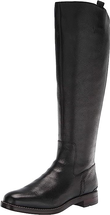 Amazon.com | Franco Sarto Women's Meyer Knee High Boot | Knee-High Knee High Flat Boots, Luxury Leather Boots, High Flat Boots, Wide Calf Tall Boots, Black Flat Boots, Wide Calf Riding Boots, Knee High Boots Flat, Wide Calf Boots, Leather Riding Boots