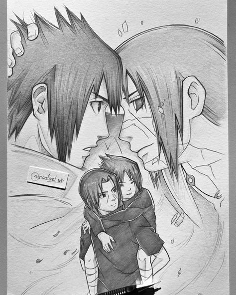 Sasuke Drawing, Naruto Drawings Easy, Itachi Sasuke, Sasuke Itachi, Lead Pencil, Naruto Painting, Leaf Village, Anime Drawing Sketches, Drawing Superheroes