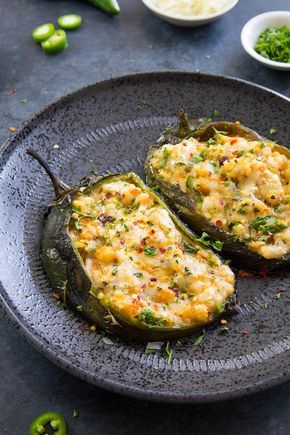 Cajun Shrimp Stuffed Poblano Peppers Poblano Peppers Recipes, Murgh Makhani, Chili Pepper Recipes, Roasted Poblano Peppers, Homemade Cajun Seasoning, Poblano Peppers, Hot Sauce Recipes, Brunch Food, Cajun Shrimp