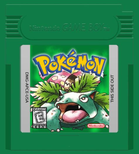 Venusaur - Gameboy Green, Pokemon Pokemon Game Boy, Gameboy Cartridge, Pokemon Green, Gameboy Pokemon, Pokémon Games, Green Pokemon, Gameboy Games, Pokemon Stickers, Retro Gaming Art