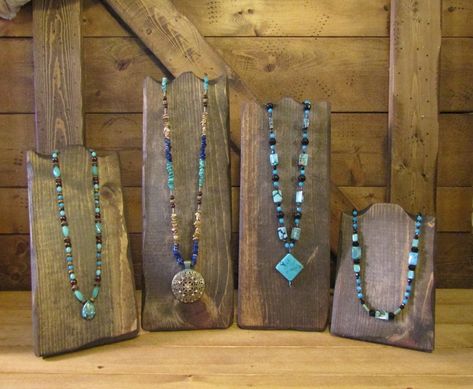 Rustic JEWELRY DISPLAY Necklace Stand Holders Different Sizes - Etsy Australia Jewelry Display Booth, Rustic Jewelry Display, Wooden Jewelry Display, Jewelry Booth, Rustic Bracelet, Jewelry Display Ideas, Event Business, Diy Jewelry Display, Necklace Stand