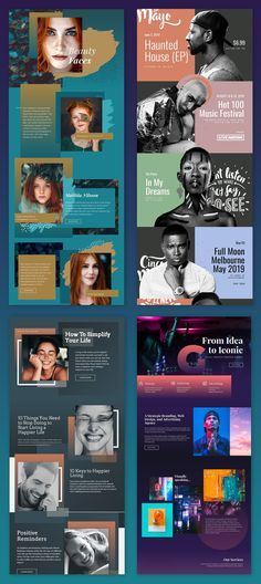 Creative Website Design Inspiration, Newsletter Design Layout, Design De Configuration, Webpage Layout, Diy Website Design, Newsletter Layout, Technology Website, Web Design Layout, Brochure Design Layout