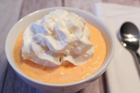 In a small bowl mix together the non-fat Greek yogurt and sugar free orange Jell-O powder. Top it off with the fat free Reddi Wip. Keeping On Point, Weight Watchers Dessert, Weight Watcher Desserts, Ww Food, Weight Watchers Snacks, Weight Watchers Recipes Desserts, Weight Watchers Smart Points, Ww Freestyle, Points Recipes