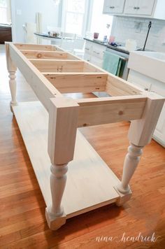 DIY Kitchen Island & Building Plans | Learn how to build this gorgeous furniture-style DIY kitchen island with this tutorial and free step-by-step building plans from Nina Hendrick Design Co.! Kitchen Island Building Plans, Diy Kitchen Island, Island Ideas, Trendy Kitchen, Kitchen Redo, Building Plans, Kitchen Islands, Furniture Styles, Decor Minimalist