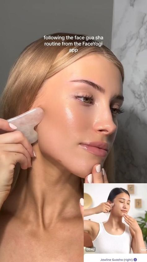 #affiliate GUA SHA TUTO [Video] | Beauty hacks, Skin care routine, Skin care Best Skin Care Brands, Facial Routine Skincare, Haut Routine, Facial Massage Routine, Beautiful Glowing Skin, Facial Routines, Face Oils, Natural Face Skin Care, Serious Skin Care