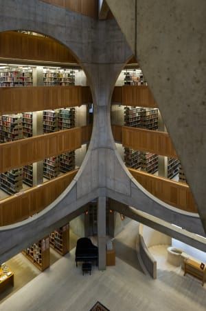 Louis Kahn, Xavier de Jauréguiberry · Library at Phillips Exeter Academy Philips Exeter Academy, Library Atrium, Exeter Library, Exeter New Hampshire, Louis Khan, Phillips Exeter Academy, Georgian Buildings, Library Plan, Louis Kahn