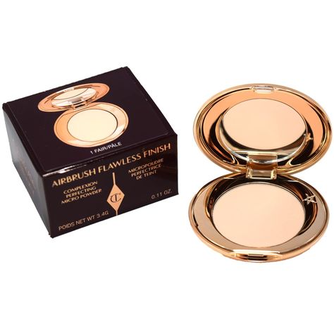 Charlotte Tilbury Mini Airbrush Flawless Finish Setting Pressed Compact Makeup Face Powder for Women Face Imperfections, Charlotte Tilbury Mini, Lemon Face, Charlotte Tillbury, Lemon Face Mask, Travel Size Makeup, Mini Makeup Bag, Compact Makeup, Charlotte Tilbury Makeup