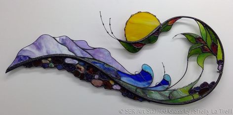 "Serenity" (Original art by SER Art Stained Glass by Shelly LaTreill) Tiffany Stained Glass Art, Diy Stained Glass Window, Stained Glass Studio, Window Stained, Glass Art Pictures, Fused Glass Artwork, Glass Diy, Glass Mosaic Art, Tiffany Stained Glass