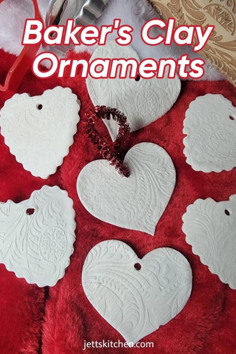 Crafty Kitchen Baker's Clay Ornaments Diy Flour Clay Ornaments, Modeling Clay Ornaments Diy, Oven Bake Clay Christmas Ornament, Homemade Clay Ornaments Recipe, Homemade Baked Ornaments, Oven Bake Clay Ornaments Diy, Baked Clay Ornaments Diy, Clay Ornament Recipe, Oven Baked Clay Recipe