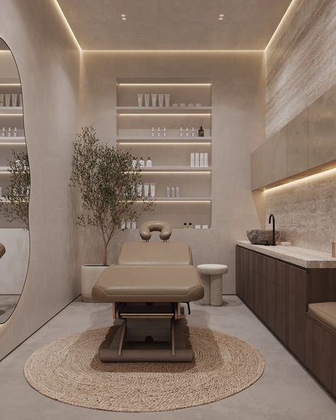 Message Room Spa, Clean Studio Aesthetic, Clinic Aesthetic Interior, Aesthetic Clinic Layout, Med Spa Room Decor, Classy Beauty Salon, Spa Minimalist Design, Spa Space Design, Modern Med Spa Design