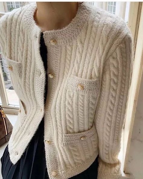 Knit Cardigan Pattern, Mode Casual, Warm Sweater, 60 Fashion, Warm Sweaters, Cardigan Pattern, Knitting Women Sweater, 가을 패션, Knitting Women