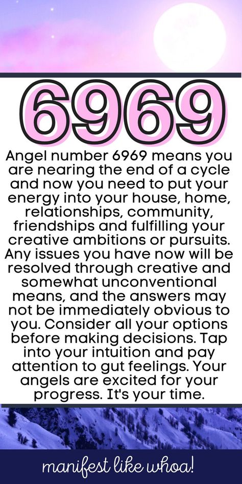 Angel number 6969 means you are nearing the end of a cycle and now you need to put your energy into your house, home, relationships, community, friendships and fulfilling your creative ambitions or pursuits. Any issues you have now will be resolved through creative and somewhat unconventional means, and the answers may not be immediately obvious to you. Consider all your options before making decisions. Tap into your intuition and pay attention to gut feelings. It's your time. 6161 Angel Number, 6161 Angel Number Meaning, Sacred Numbers, Numerology 111, Numbers And Their Meanings, Meaning Of Numbers, Angels Numbers, I Am Whole, Angel Spirit