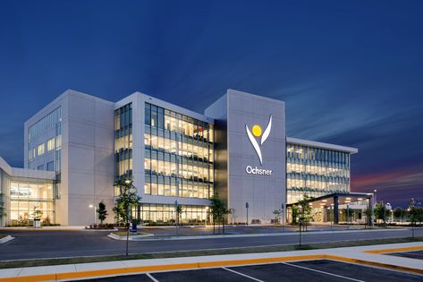 Ochsner Medical Complex - The Grove Hospital Exterior, Hospital Design Architecture, Modern Hospital, Commercial Design Exterior, Hospital Architecture, Healthcare Architecture, Health Care System, Hospital Interior, Baton Rouge Louisiana