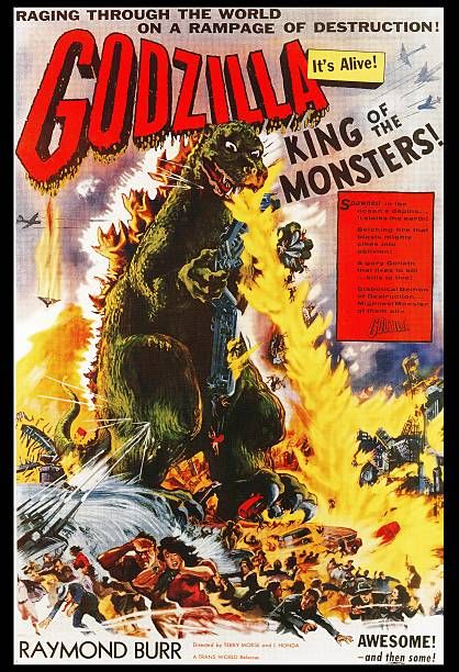 456 Godzilla Japanese Monsters Photos and Premium High Res Pictures - Getty Images Atomic Age Art, Sci Fi Poster, Classic Movie Posters Art, Monster Wall, Godzilla Movie, King Of Monsters, Japanese Monster, Old Movie Posters, Awesome Toys