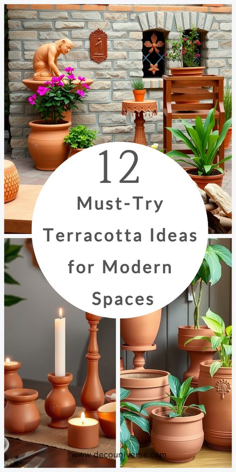 Warm up your space with stunning terracotta decor ideas. From modern pieces to rustic touches, explore how to make your home cozy and stylish. Save these ideas for your next home refresh! Terracotta Ideas, Terracotta Decor, Make Your Home Cozy, Winter Floral Arrangements, Home Refresh, Terracotta Wall Art, Japandi Living, Terracotta Wall, Home Cozy