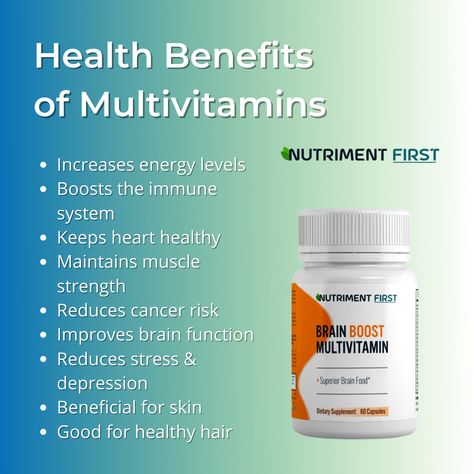 It is clear that a multivitamin supplement has the ability to increase our wellness. To fill our nutrient gaps, most of us have looked to the multivitamin to help. Here are the health benefits of multivitamins. #nutritiondelivered #nutritionrevolution #nutritionbynathalie #nutritionalcleansingrocks #NutritionStartsEarly #nutritionaltraining #nutritionwithlove Benefits Of Multivitamins, Multivitamins Benefits, Multivitamin Benefits, Planning Content, Nutritional Cleansing, Multivitamin Supplements, Brain Boost, Improve Brain Function, Increase Energy Levels