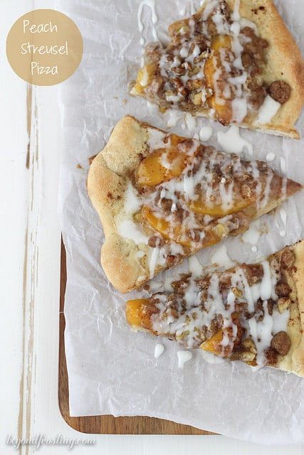 Peach Streusel Pizza Peach Dessert Pizza, Peach Streusel, Peach Pizza, Dessert Pizzas, Beyond Frosting, Easy Summer Dessert Recipes, Pizza Sugar Cookie, Peach Pound Cakes, Fruit Desserts Easy