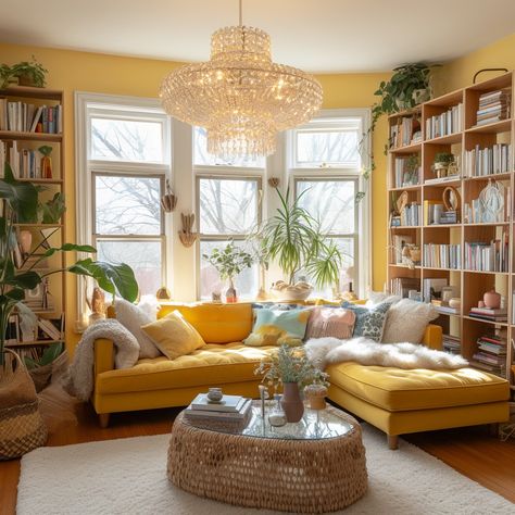 Yellow decor living room