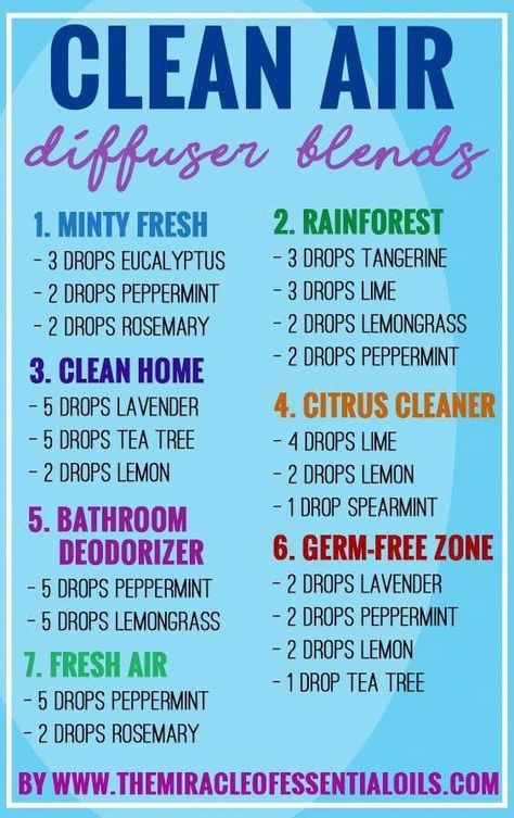 Air Diffuser Blends, Clean Air Diffuser Blend, Săpunuri Handmade, Essential Oil Combinations, Air Diffuser, Soya Mumu, Doterra Essential Oils Recipes, Essential Oil Diffuser Blends Recipes, Young Living Essential Oils Recipes