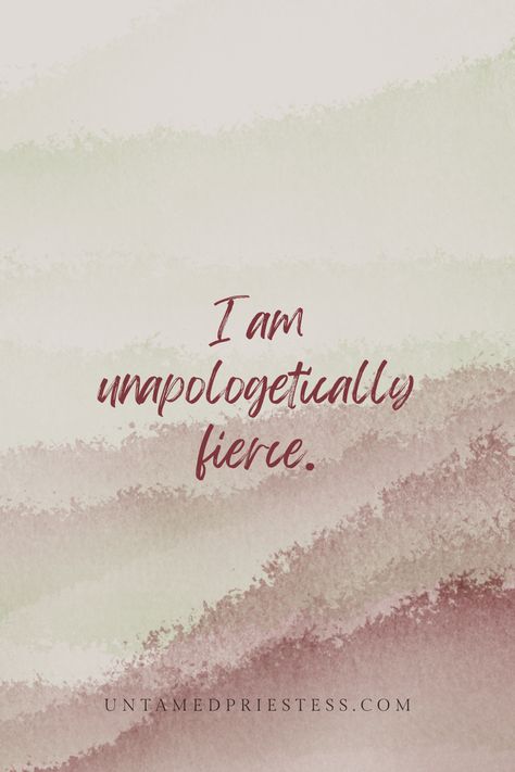 I am unapologetically fierce - a strong affirmation to remind yourself that you do not have to shrink to fit other people's standards. Dark Feminine Affirmations, 2025 Affirmations, Wounded Feminine, Strong Affirmations, Affirmative Words, About Me Board, Feminine Affirmations, Vision 2024, Mermaid Cove