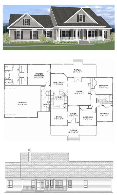 Plan SC-2081: ($1000) 4 bedroom 2 bath home with 2081 heated square feet. This home plan is one of our most popular designs and has regularly been our best seller. This design is available for purchase online along with many others at stevecoxinc.net. Contact us today to modify this plan. Retirement Cake, Retirement Quotes, Military Retirement, Casa Country, 4 Bedroom House Plans, Casas Coloniales, Build A House, House Plans Farmhouse, House Blueprints