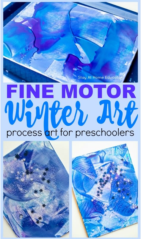 Winter Process Art, Process Art For Toddlers, Art Project For Toddlers, Winter Art Project, Winter Activities For Toddlers, Winter Lesson Plan, Toddler Projects, Winter Crafts Preschool, Art For Toddlers