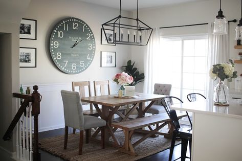 Living Room Transformation, Modern Farmhouse Dining Room, Diy Bathroom Makeover, Sliding Door Design, Modern Farmhouse Dining, Open Concept Home, To My Friends, Dining Room Wall Decor, Dining Room Wall