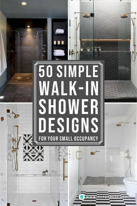 Walk In Bathroom Showers, Walk In Bathroom, Half Wall Shower, Efficient Bathroom, Tub To Shower Remodel, Small Shower Remodel, Doorless Shower, Shower Renovation, Small Bathroom With Shower