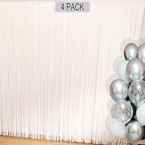 White Streamer Backdrop, White Fringe Backdrop, Photo Backdrop For Wedding, Curtain Photo Backdrop, White Party Backdrop, Tinsel Curtain, Foil Fringe Curtain, White Bachelorette, Backdrop For Wedding