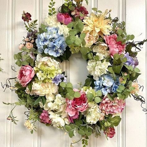 Hydrangea Wreaths, Hydrangea Garland, Basket Wreath, Spring Door Wreaths, Artificial Hydrangeas, Hydrangea Wreath, Wreath Decoration, Spring Door, Mors Dag