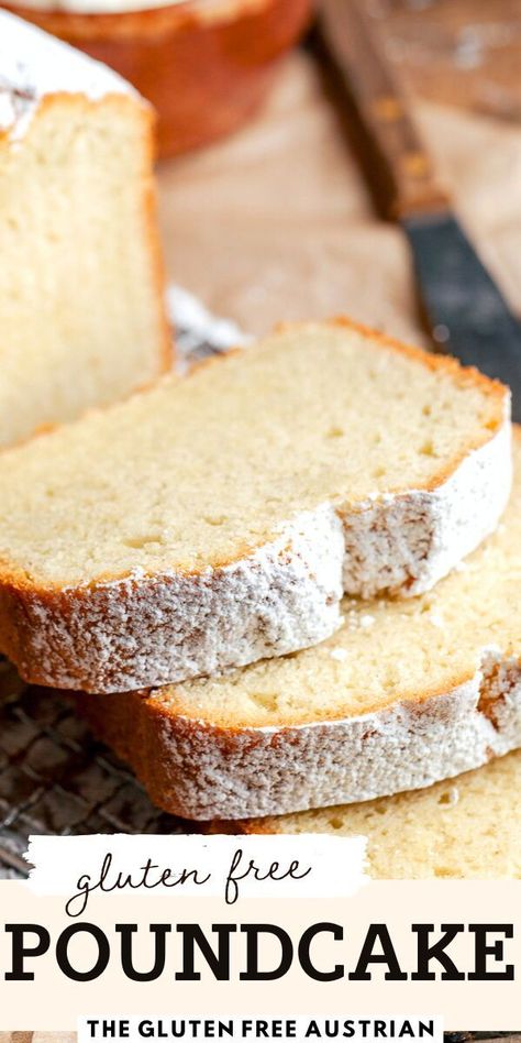 Gluten Free Vanilla Pound Cake 🍰✨ Dense, moist, and bursting with the perfect blend of butter, sugar, and vanilla, this classic dessert is a must-try! Whether served solo or topped with fresh berries, whipped cream, or powdered sugar, it’s versatile and perfect for any occasion. Simple, timeless, and absolutely delicious! Gluten Free Angle Food Cake Recipe, Gluten Free Pound Cake Easy, Gluten Free Almond Cake Recipes, Gf Pound Cake Recipe, Gluten Free Angel Food Cake Recipe, Gluten Free Pound Cake Recipe, Sugar Free Gluten Free Cake, Gluten Free Bundt Cake Recipes, Pound Cake Gluten Free