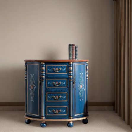 Blue Cabinet, Solid Wood Dresser, Artificial Wood, Sideboard Storage Cabinet, Accent Chests And Cabinets, Room Styling, American Paint, Accent Storage, Chest Dresser