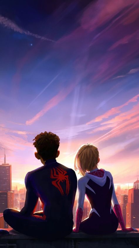 Spiderman And Spider Gwen, Marvel Phone Wallpaper, Miles Spiderman, Image Spiderman, Miles Morales Spiderman, Spiderman Artwork, Spider Art, Spiderman Pictures, Cool Anime Backgrounds