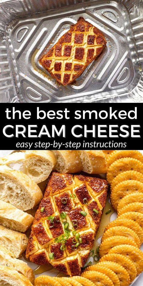 Smoked Cream Cheese Smoked Cream Cheese Recipe, Smoked Cream Cheese, Traeger Grill Recipes, Cream Cheese Recipe, Smoker Ideas, Smoked Recipes, Pellet Smoker, Smoked Cheese, Pellet Grill Recipes