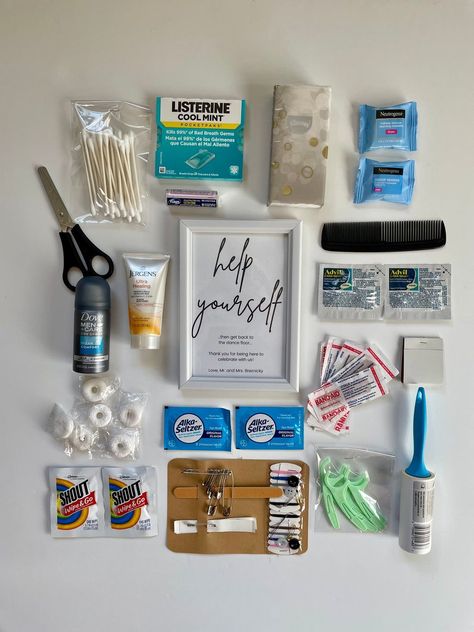 [AffiliateLink] Personalized Bridal Bathroom Emergency Kit - Wedding Day Essentials  Craftingisadreamjob #bathroomgiftbasketideas Bathroom Emergency Kit, Wedding Restroom, Bride Emergency Kit, Bridal Emergency Kits, Bathroom Basket Wedding, Being A Bridesmaid, Bridal Survival Kit, Wedding Day Essentials, Wedding Emergency Kit