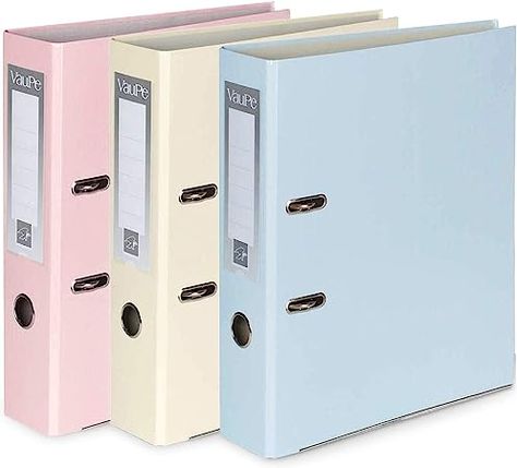 Colours Included: Pastel Pink, Light Blue, Vanilla - Stain & Scratch Resistant Great for school, office. Perfect for princess core, vintage core, hyper feminine, cottagecore, cosplay, schoolcore, angelcore, balletcore and Coquette core Lever Arch Files, School Folders, Office Organisation, School Binder, Document Storage, Stabilo Boss, Office Branding, Back To School Essentials, Cute School Supplies