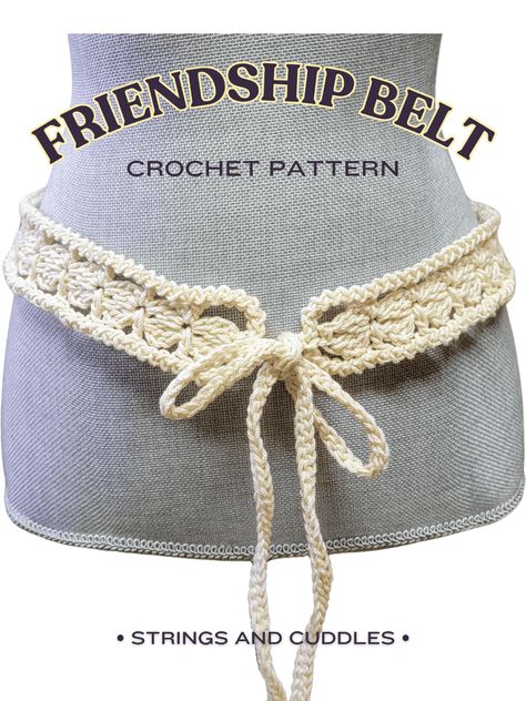 Crochet Belt Pattern, Crochet Belt Free Pattern, Friendship Belt, Crochet Belts, Belt Crochet, Simple Crochet Stitches, Belt Diy, Belt Pattern, Crochet Belt