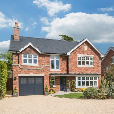 British Home Exterior, British House Exterior, Modern British House, Surrey House, Red Brick House Exterior, British Houses, England House, British Homes, British House