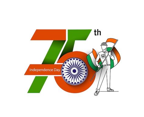 75th years anniversary celebration with ... | Premium Vector #Freepik #vector #15-august #26-january #tricolor #indian-independence Indian Independence, Republic Day India, Man Hand, Indian Constitution, India Independence, 26 January, 15 August, Indian Flag, Male Hands