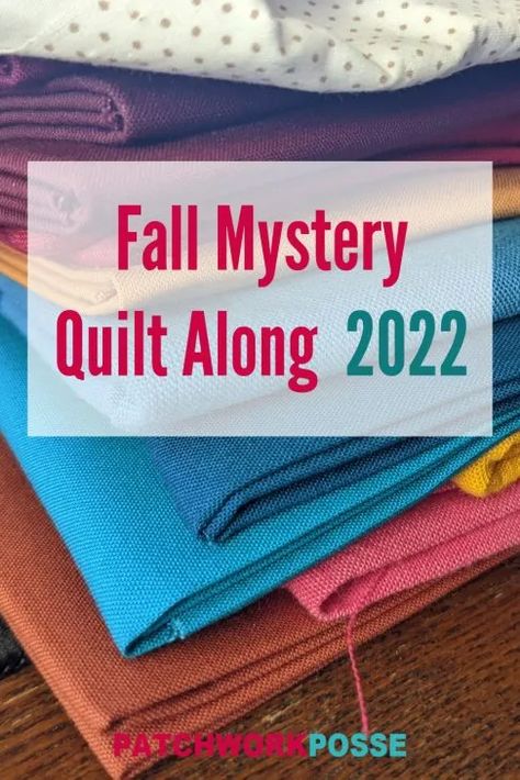 Free Mystery Quilt Patterns, Quilt Along, Mystery Quilt Patterns Free, Mystery Quilt Patterns, Mystery Quilt, Fall Quilts, Easy Sewing Projects, Quilt Patterns Free, Quilt Tutorials