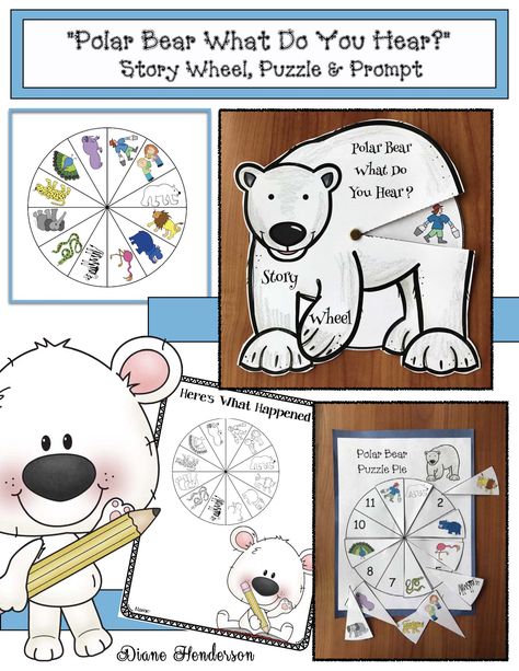 5 Senses Craft, Polar Bears Activities, Brown Bear Brown Bear Activities, Bear Activities, Polar Bear Craft, Brown Bear Brown Bear, What Do You Hear, Wheel Craft, Preschool Winter